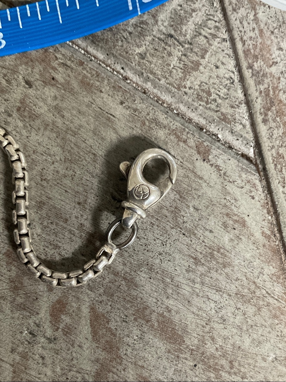 David Yurman Silver Box Chain Bracelet with Lobster Clasp - Picture 3 of 5